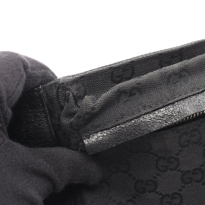 GGキャンバス ボディバッグ ウエストバッグ キャンバス レザー ブラック グッチ バッグ GUCCI