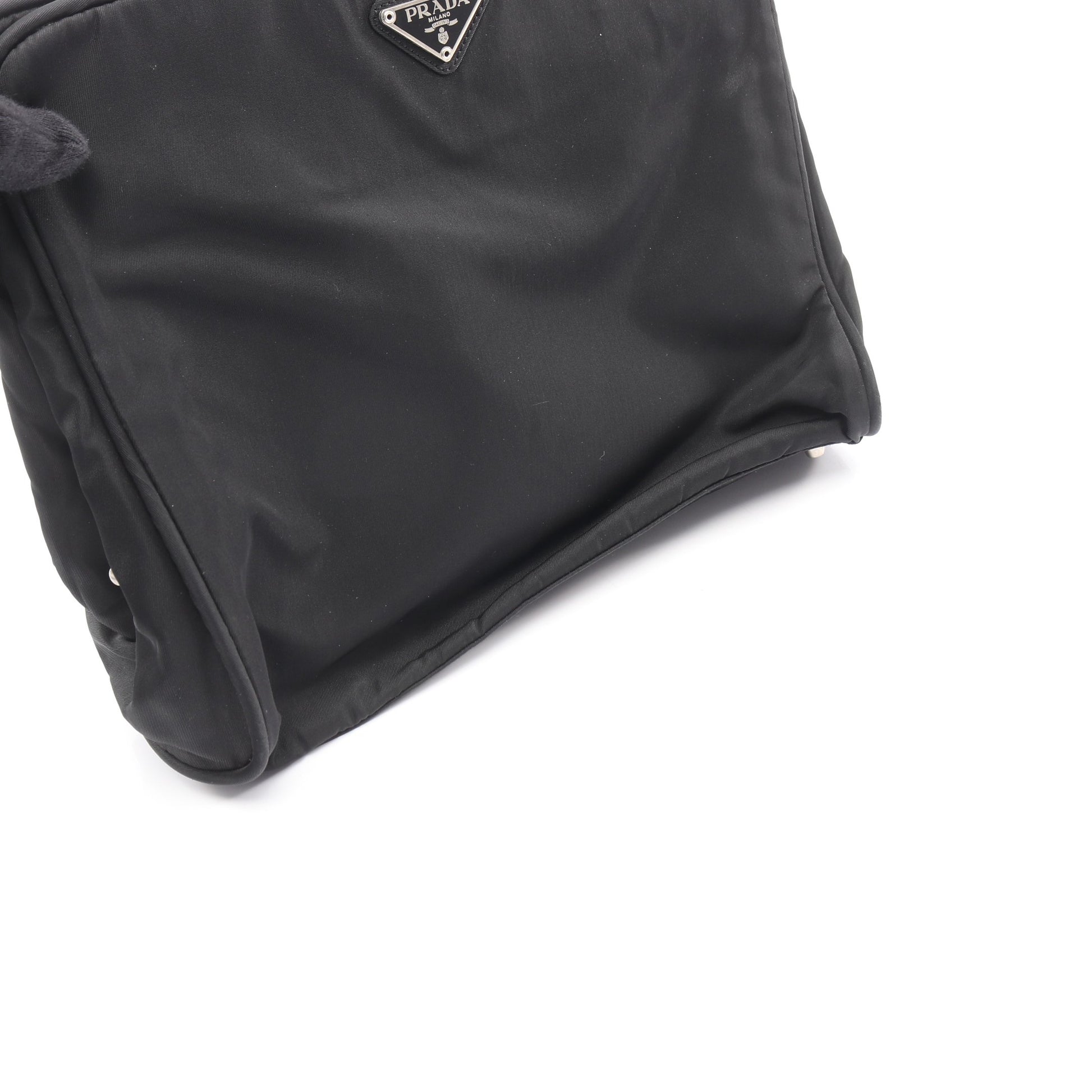 ハンドバッグ ナイロン ブラック 三角プレート プラダ バッグ PRADA