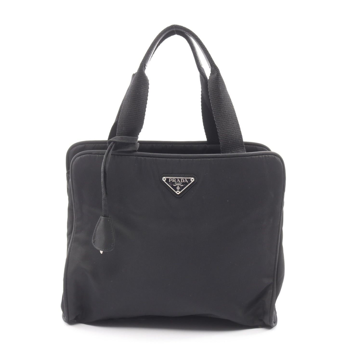 ハンドバッグ ナイロン ブラック 三角プレート プラダ バッグ PRADA
