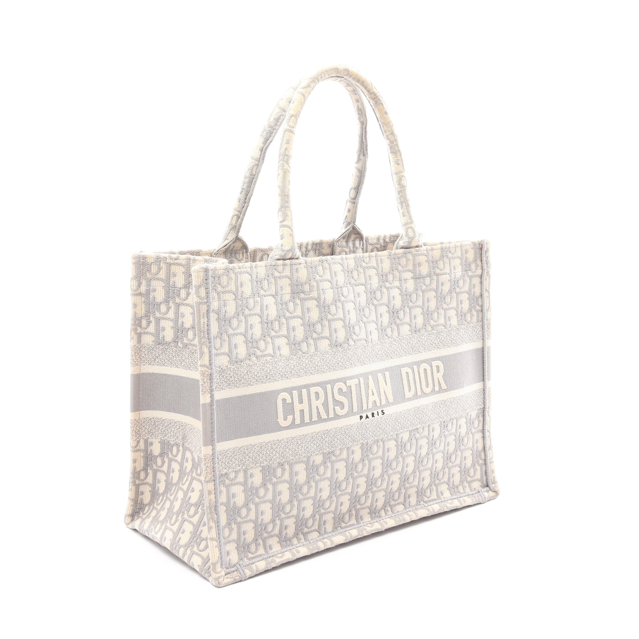 Christian Dior トートバッグ グレー ベージュ BOOK TOTE ブックトート ミディアム ハンドバッグ トートバッグ