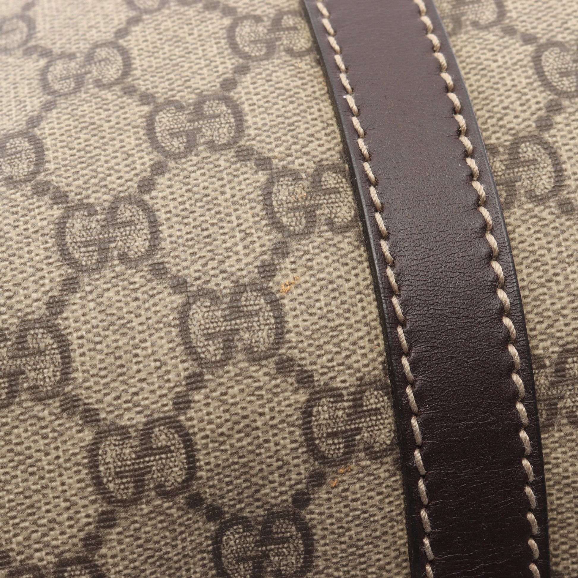 GGプラス ハンドバッグ トートバッグ PVC レザー ベージュ ダークブラウン グッチ バッグ GUCCI