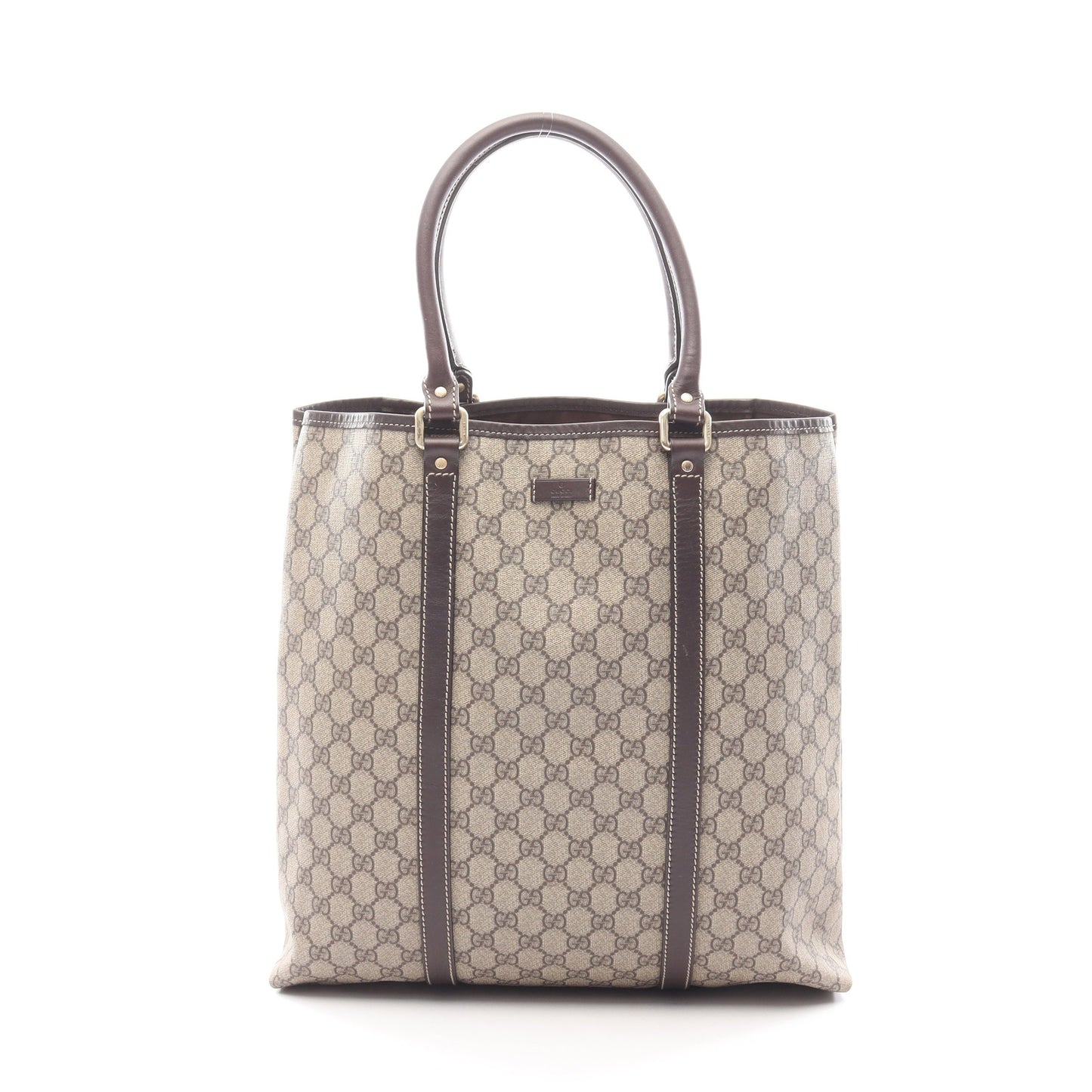 GGプラス ハンドバッグ トートバッグ PVC レザー ベージュ ダークブラウン グッチ バッグ GUCCI