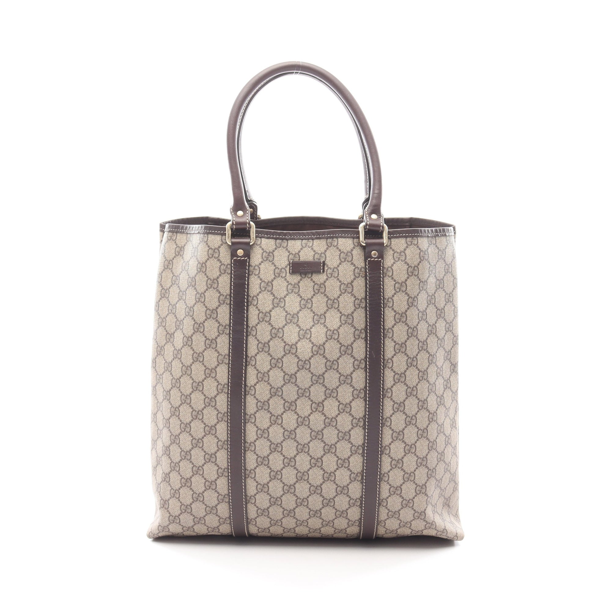 GGプラス ハンドバッグ トートバッグ PVC レザー ベージュ ダークブラウン グッチ バッグ GUCCI