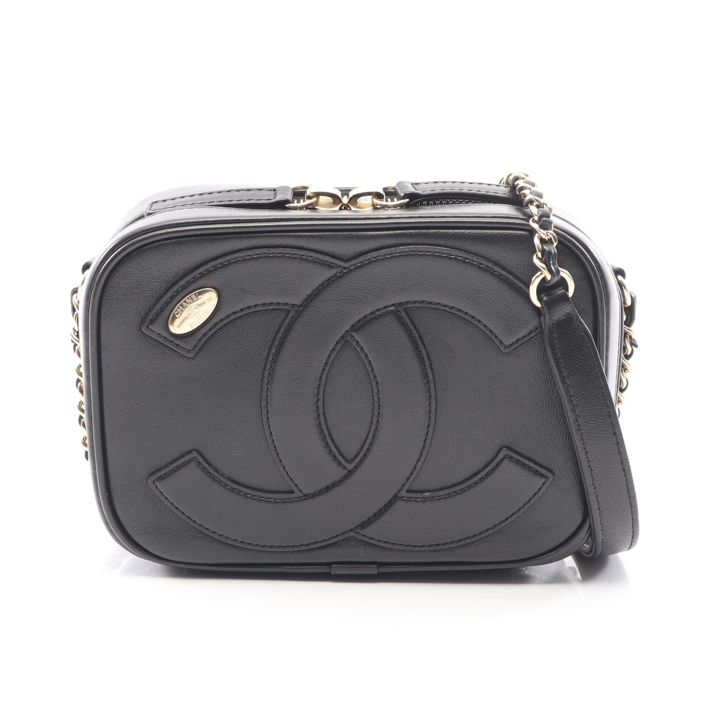 ココマーク チェーンショルダーバッグ ラムスキン ブラック ゴールド金具 シャネル バッグ CHANEL
