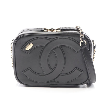 ココマーク チェーンショルダーバッグ ラムスキン ブラック ゴールド金具 シャネル バッグ CHANEL