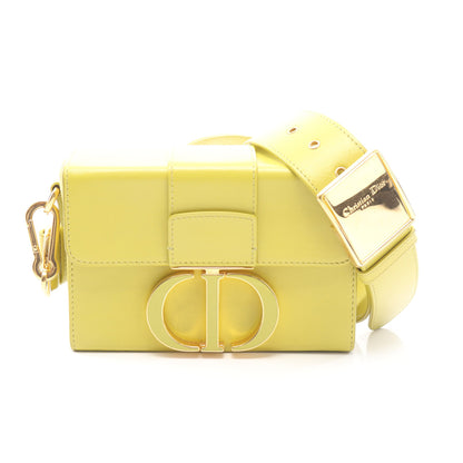 30 MONTAIGNE モンテーニュ ボックス ショルダーバッグ レザー ライトイエロー クリスチャンディオール バッグ Christian Dior