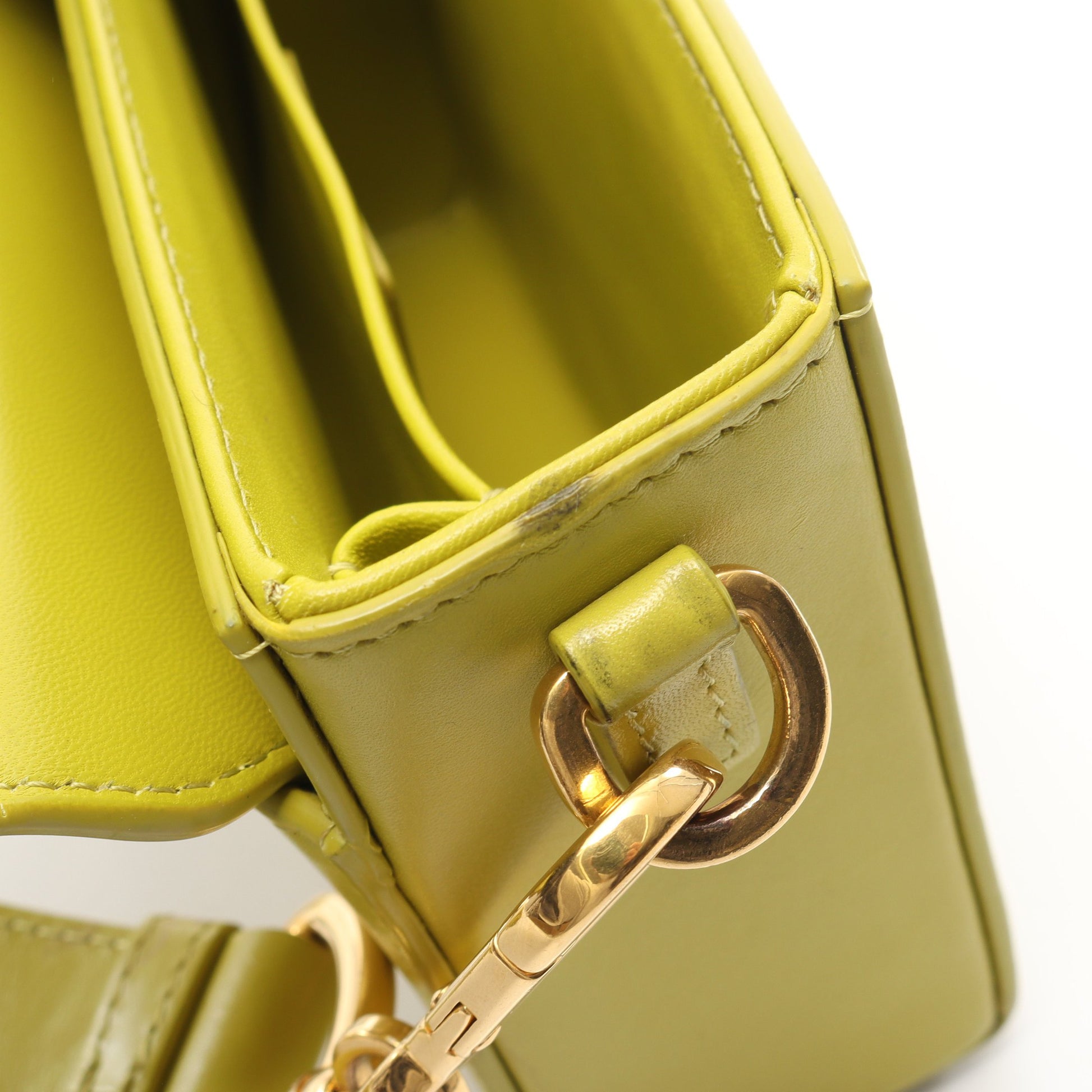 30 MONTAIGNE モンテーニュ ボックス ショルダーバッグ レザー ライトイエロー クリスチャンディオール バッグ Christian Dior
