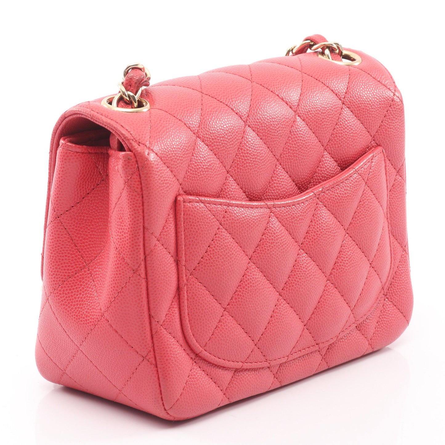 ミニマトラッセ チェーンショルダーバッグ キャビアスキン ピンク ゴールド金具 シャネル バッグ CHANEL