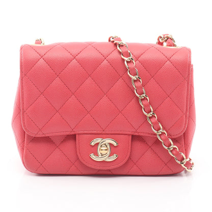 ミニマトラッセ チェーンショルダーバッグ キャビアスキン ピンク ゴールド金具 シャネル バッグ CHANEL