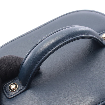 ココマーク チェーンショルダーバッグ バニティバッグ ラムスキン ネイビー ゴールド金具 シャネル バッグ CHANEL