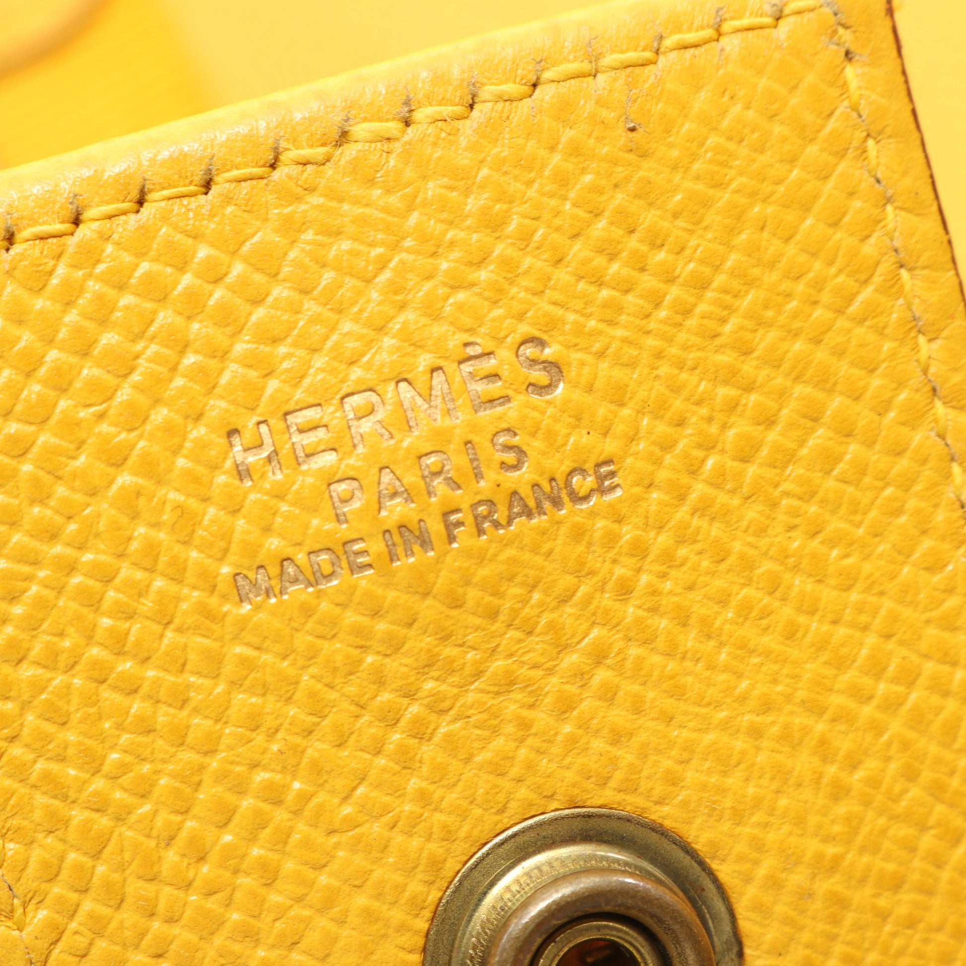 サコ ジョーヌ ショルダーバッグ クシュベル イエロー ゴールド金具 ○Z刻印 エルメス バッグ HERMES
