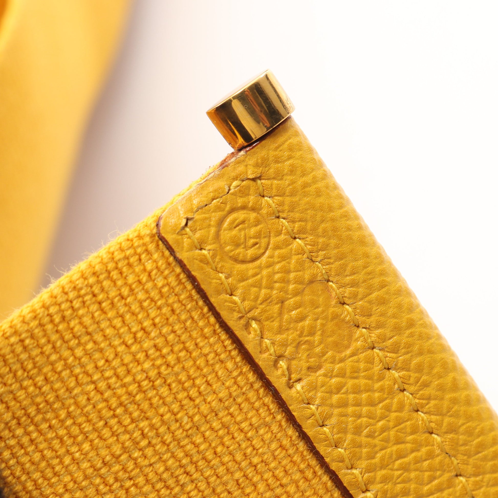 サコ ジョーヌ ショルダーバッグ クシュベル イエロー ゴールド金具 ○Z刻印 エルメス バッグ HERMES