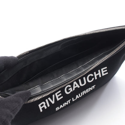 リヴゴーシュ クラッチバッグ キャンバス レザー ブラック イヴサンローラン バッグ YVES SAINT LAURENT