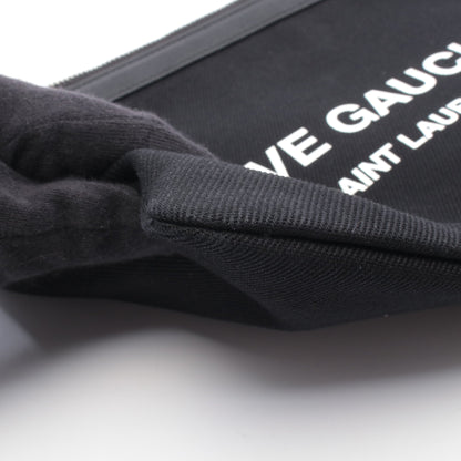 リヴゴーシュ クラッチバッグ キャンバス レザー ブラック イヴサンローラン バッグ YVES SAINT LAURENT