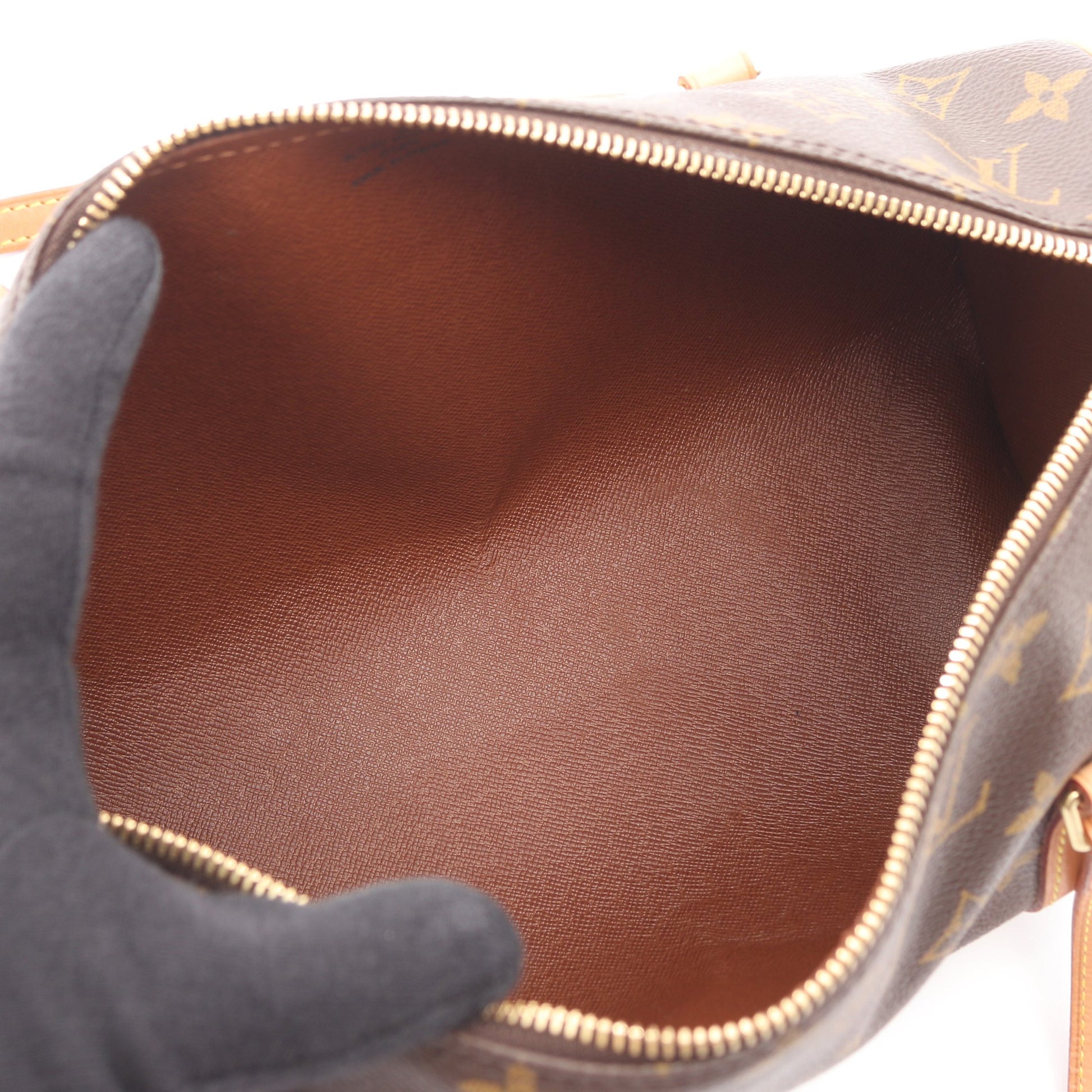パピヨン30 モノグラム ハンドバッグ PVC レザー ブラウン ルイヴィトン バッグ LOUIS VUITTON