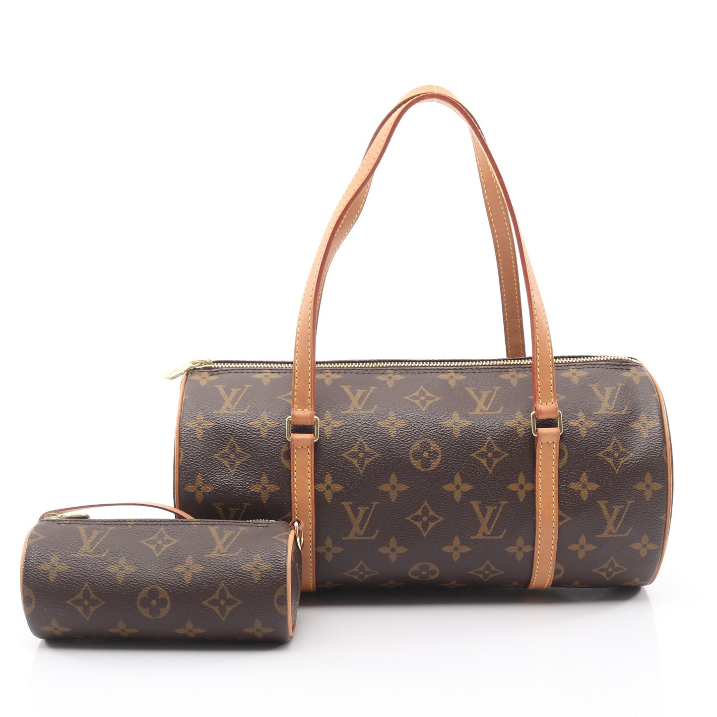 パピヨン30 モノグラム ハンドバッグ PVC レザー ブラウン ルイヴィトン バッグ LOUIS VUITTON