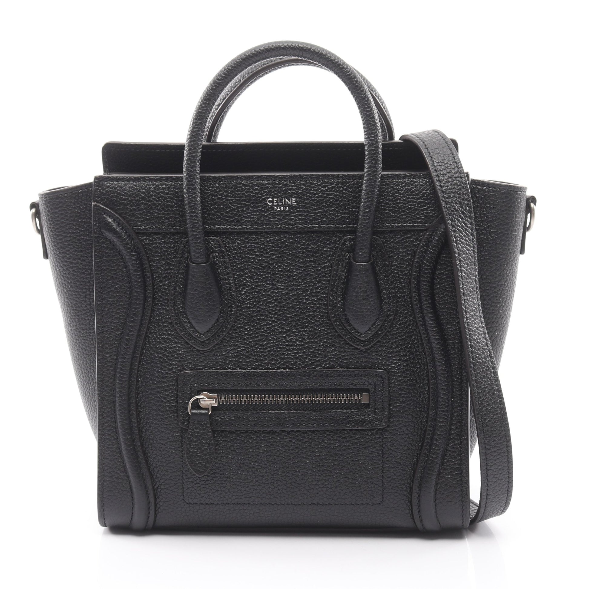 ラゲージ ナノショッパー ハンドバッグ レザー ブラック 2WAY セリーヌ バッグ CELINE