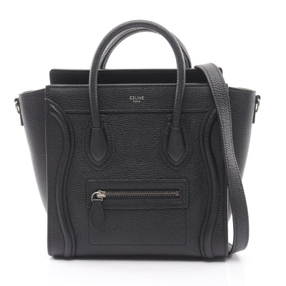 ラゲージ ナノショッパー ハンドバッグ レザー ブラック 2WAY セリーヌ バッグ CELINE