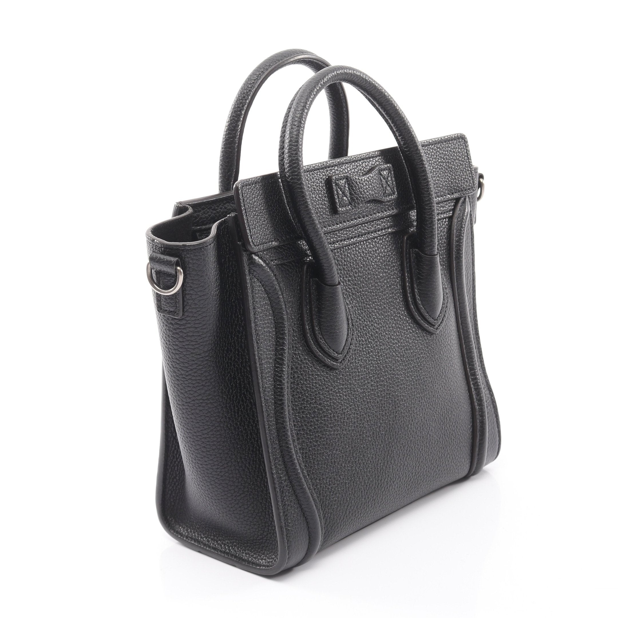 CELINE✨ラゲージ ナノショッパー ブラック 2WAY ハンドバッグ ラゲージ ナノショッパー ハンドバッグ レザー ブラック 2WAY セリーヌ