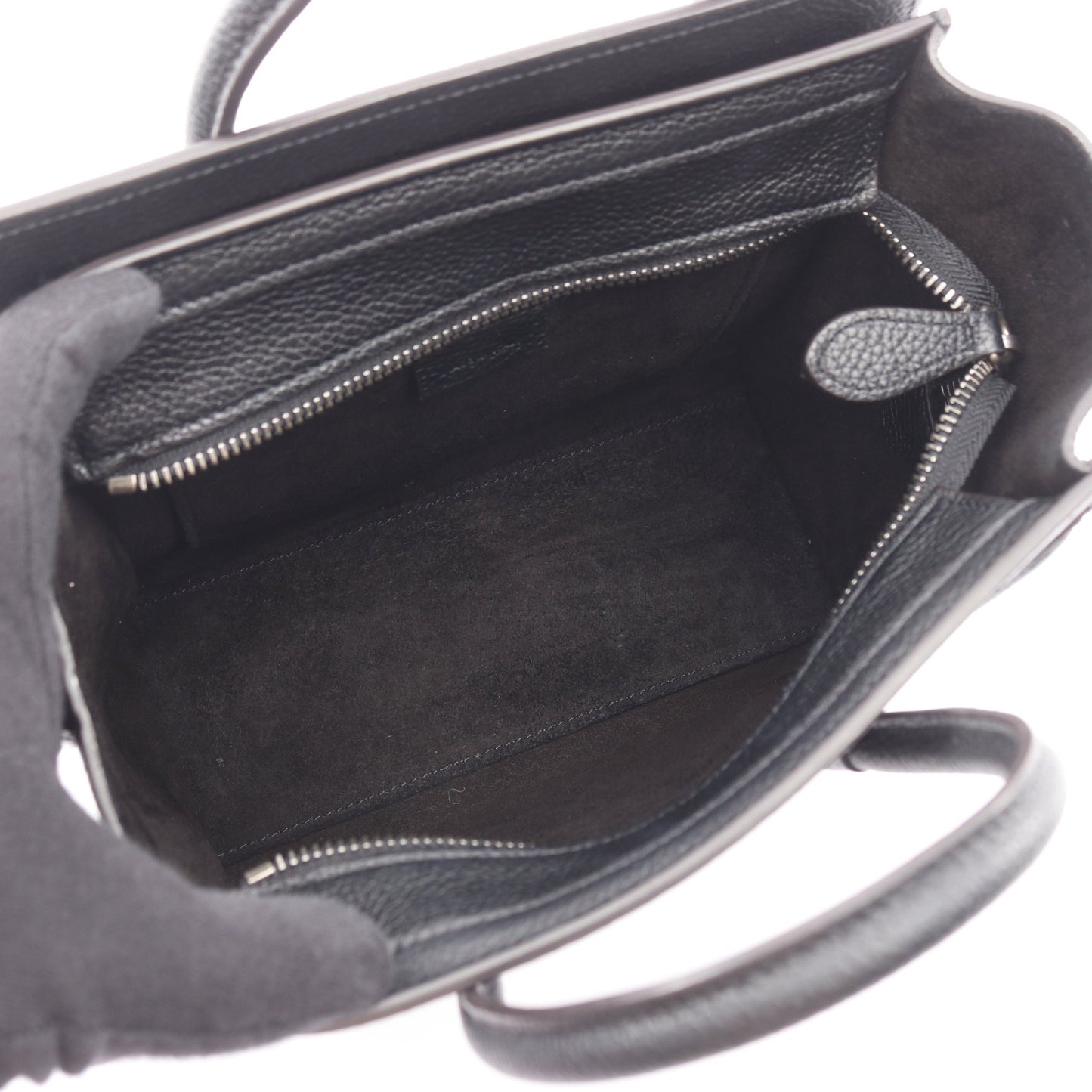 ラゲージ ナノショッパー ハンドバッグ レザー ブラック 2WAY セリーヌ バッグ CELINE