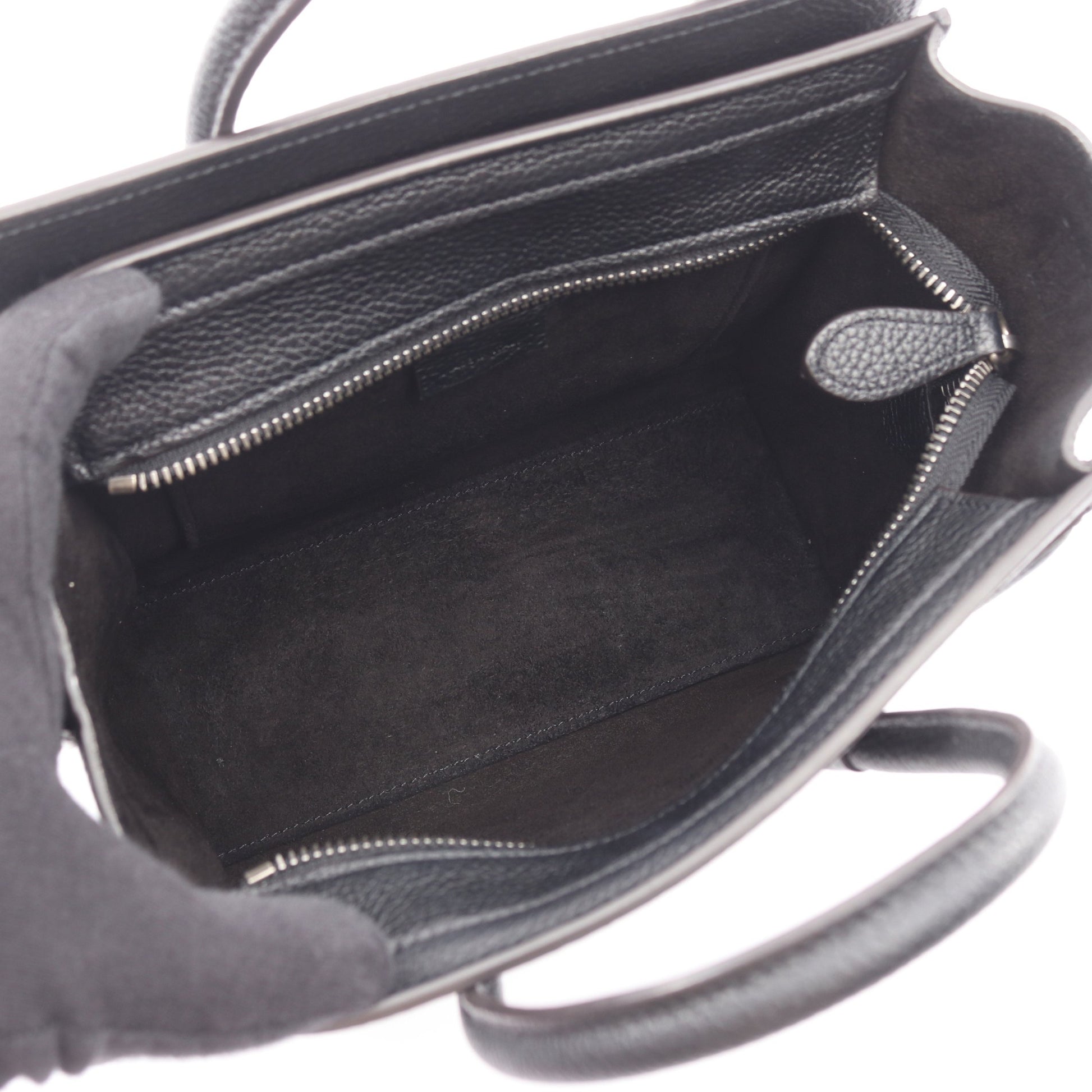 ラゲージ ナノショッパー ハンドバッグ レザー ブラック 2WAY セリーヌ バッグ CELINE