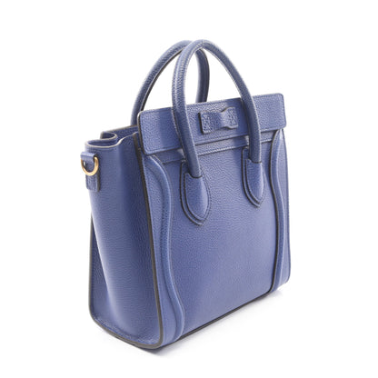 ラゲージ ナノショッパー ハンドバッグ レザー ブルー 2WAY セリーヌ バッグ CELINE