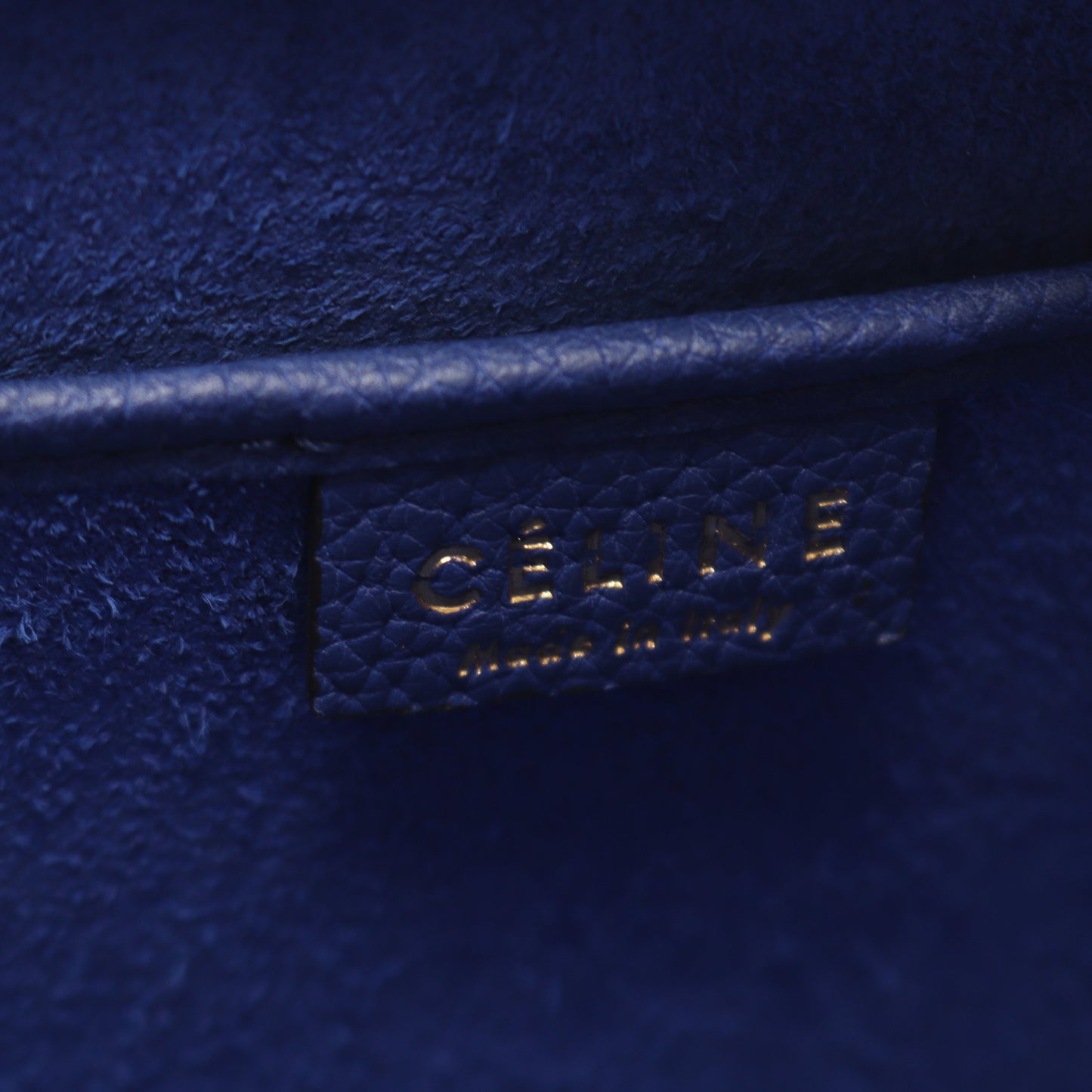ラゲージ ナノショッパー ハンドバッグ レザー ブルー 2WAY セリーヌ バッグ CELINE
