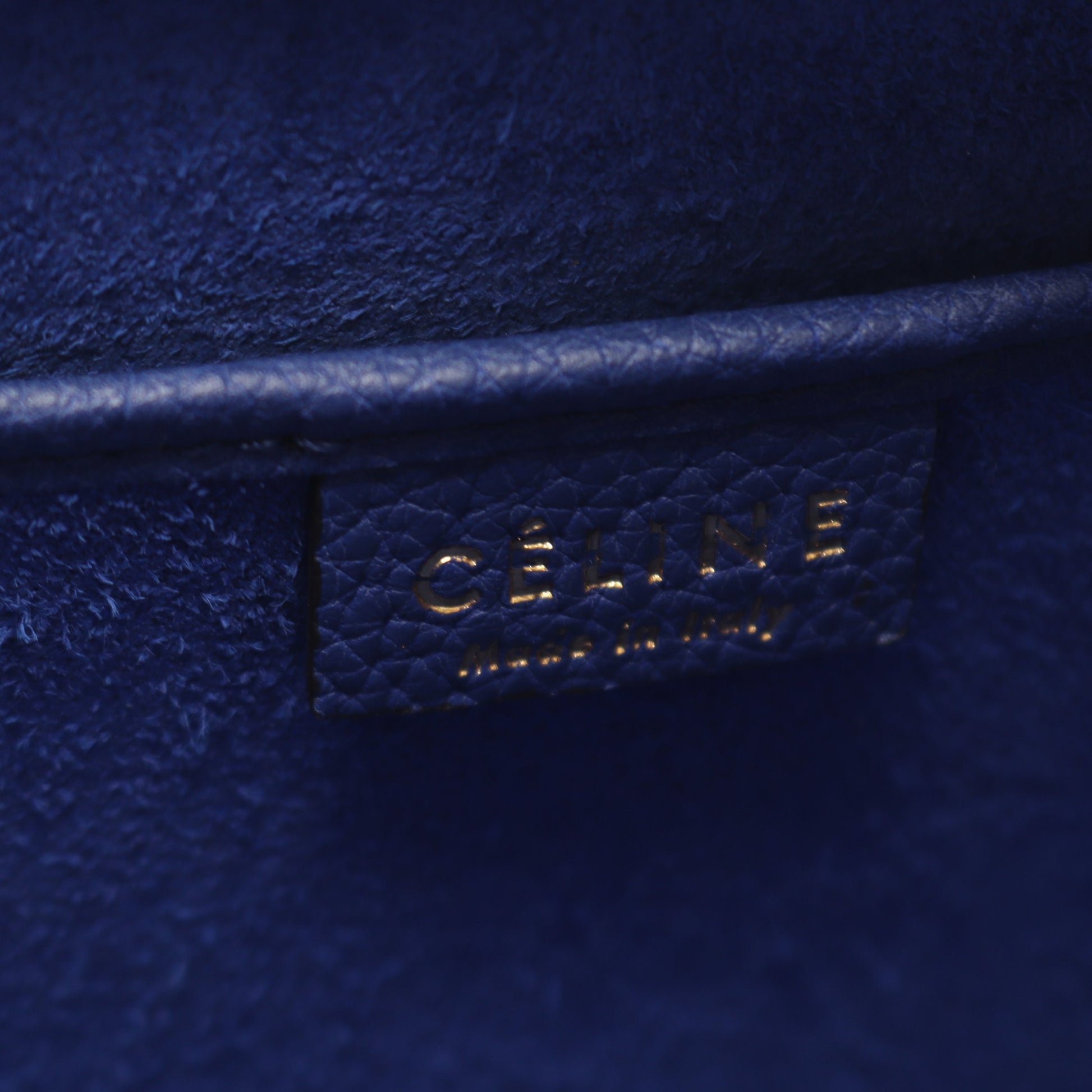 ラゲージ ナノショッパー ハンドバッグ レザー ブルー 2WAY セリーヌ バッグ CELINE