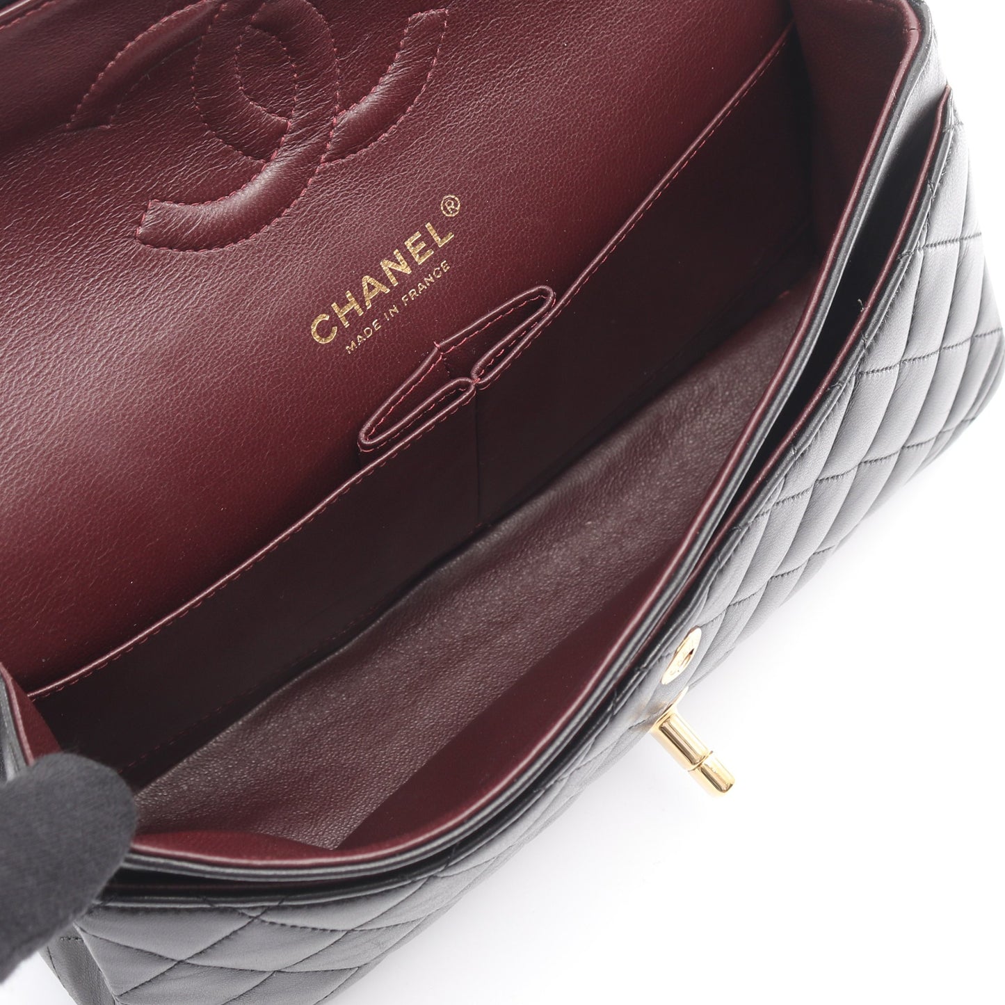 マトラッセ Wフラップ Wチェーンショルダーバッグ ラムスキン ブラック ゴールド金具 シャネル バッグ CHANEL