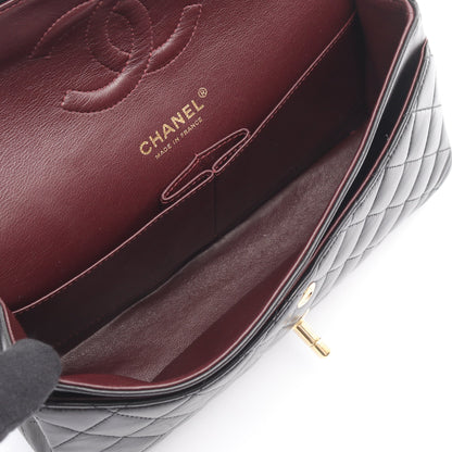マトラッセ Wフラップ Wチェーンショルダーバッグ ラムスキン ブラック ゴールド金具 シャネル バッグ CHANEL