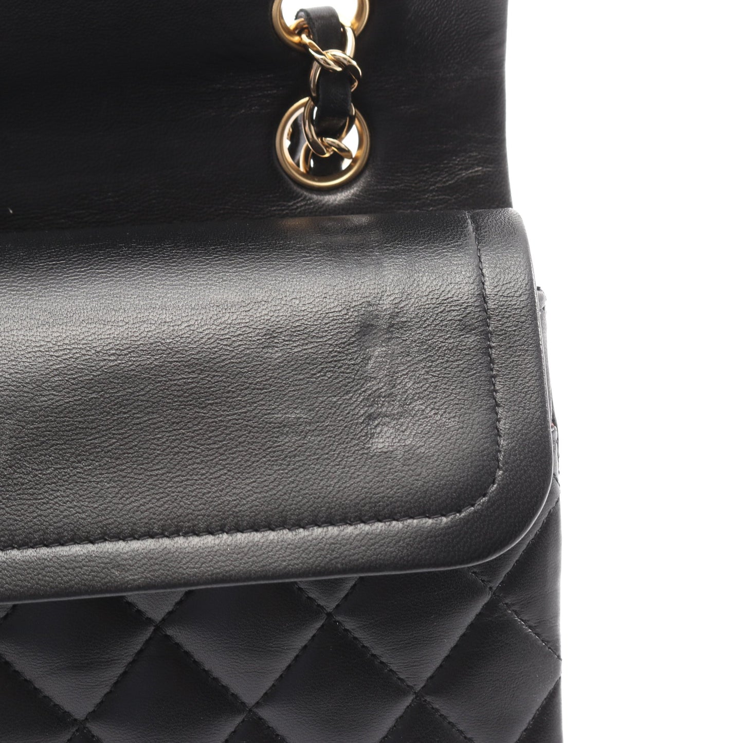 マトラッセ Wフラップ Wチェーンショルダーバッグ ラムスキン ブラック ゴールド金具 シャネル バッグ CHANEL