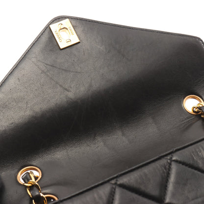 マトラッセ チェーンショルダーバッグ ラムスキン ブラック ゴールド金具 シャネル バッグ CHANEL