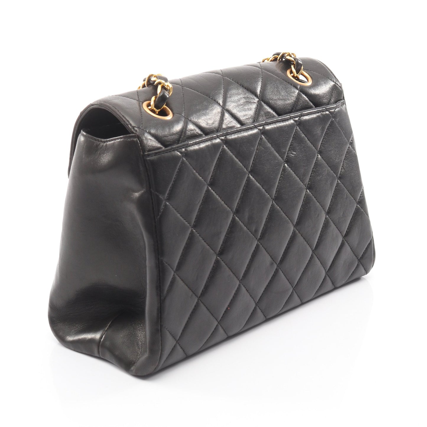 マトラッセ チェーンショルダーバッグ ラムスキン ブラック ゴールド金具 シャネル バッグ CHANEL