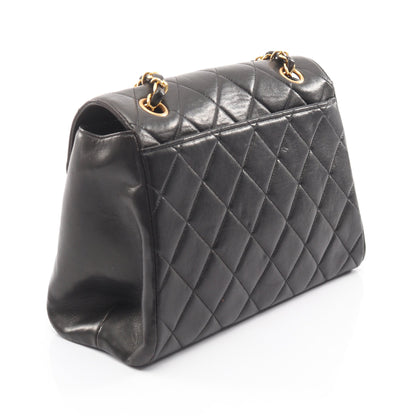 マトラッセ チェーンショルダーバッグ ラムスキン ブラック ゴールド金具 シャネル バッグ CHANEL