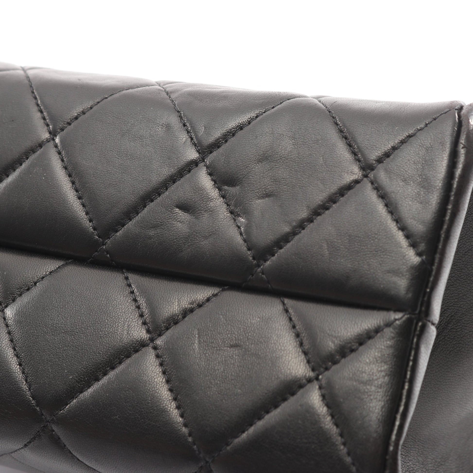 マトラッセ チェーンショルダーバッグ ラムスキン ブラック ゴールド金具 シャネル バッグ CHANEL