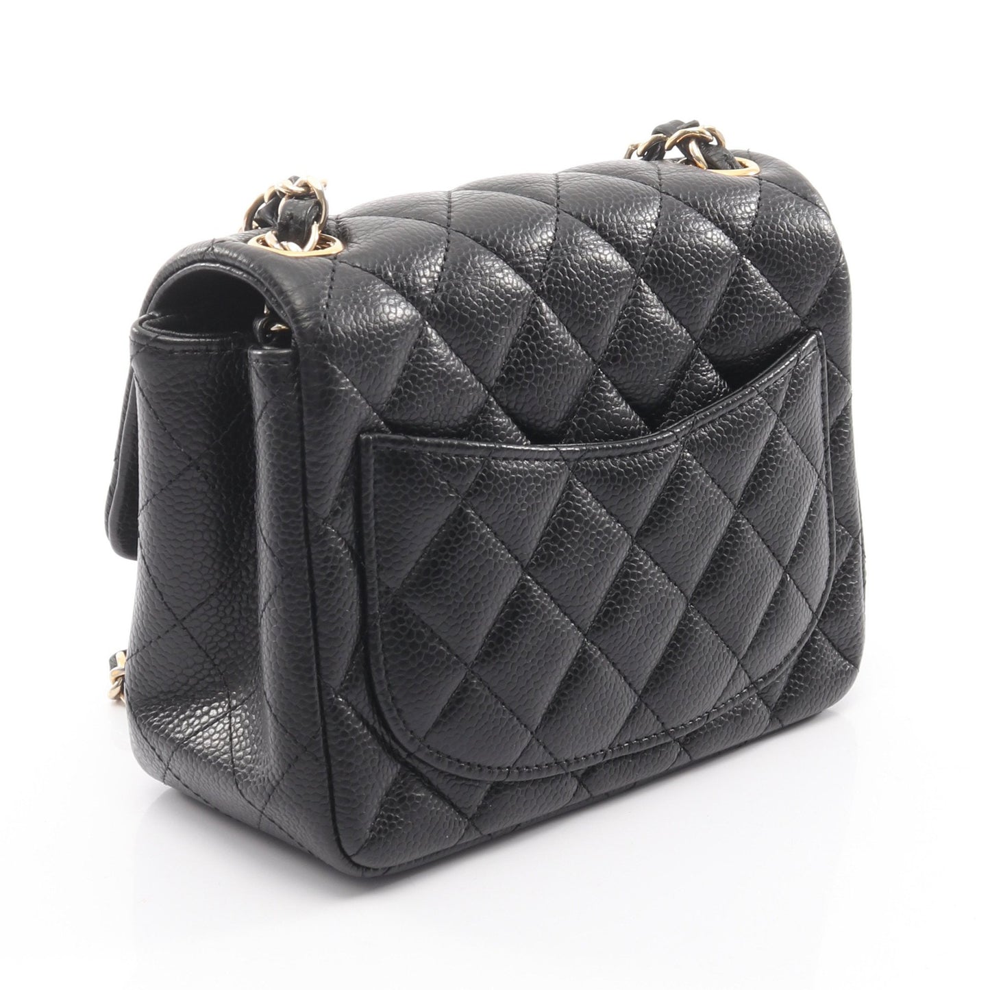 ミニマトラッセ チェーンショルダーバッグ キャビアスキン ブラック ゴールド金具 シャネル バッグ CHANEL
