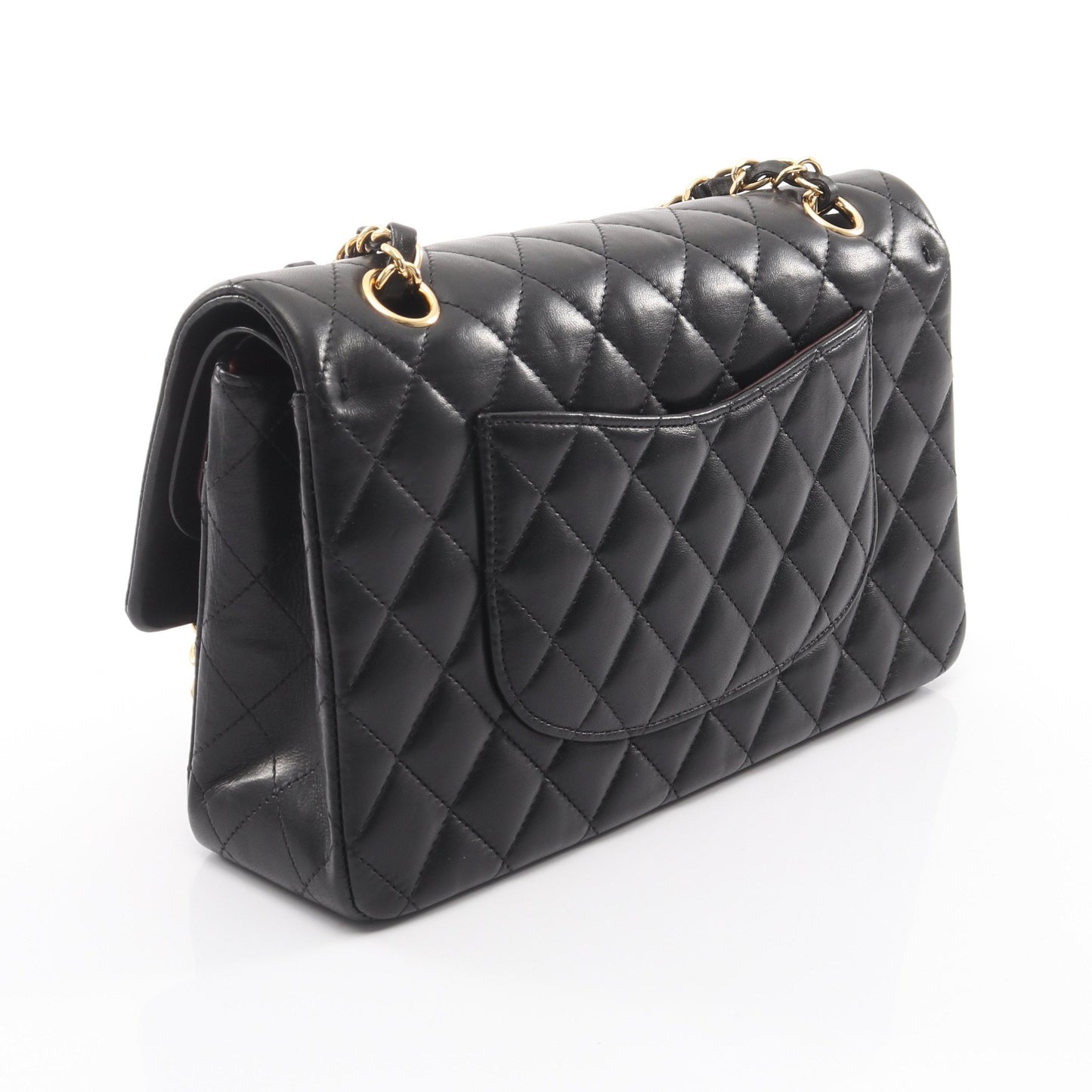 マトラッセ Wフラップ Wチェーンショルダーバッグ ラムスキン ブラック ゴールド金具 シャネル バッグ CHANEL