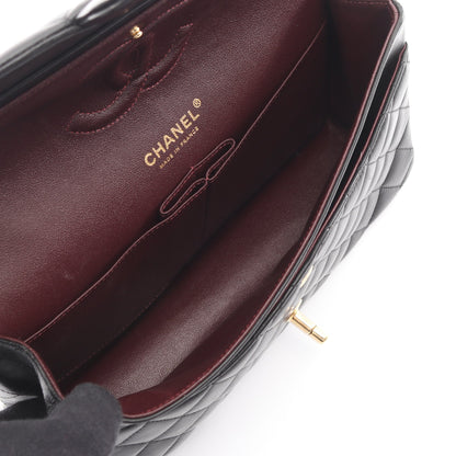 マトラッセ Wフラップ Wチェーンショルダーバッグ ラムスキン ブラック ゴールド金具 シャネル バッグ CHANEL