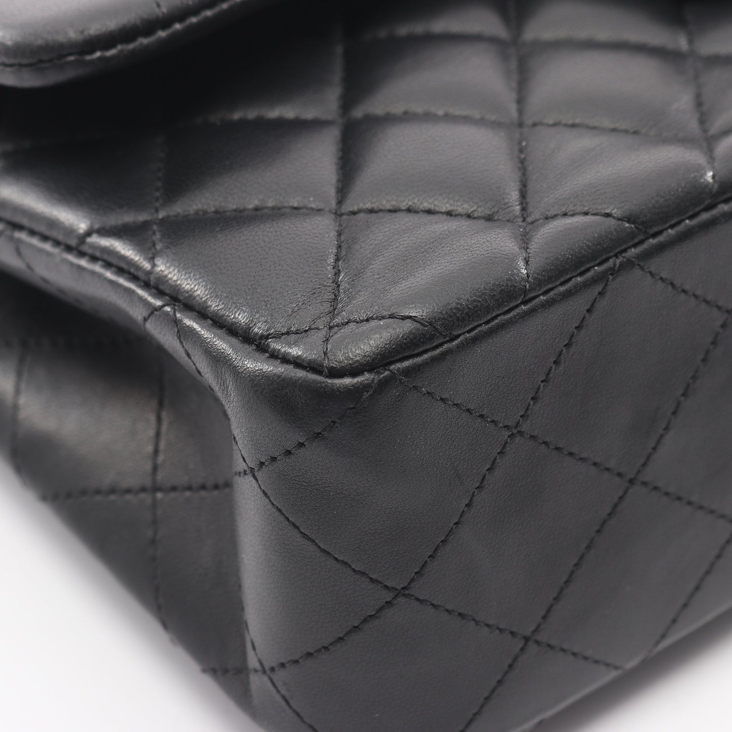 マトラッセ Wフラップ Wチェーンショルダーバッグ ラムスキン ブラック シルバー金具 シャネル バッグ CHANEL
