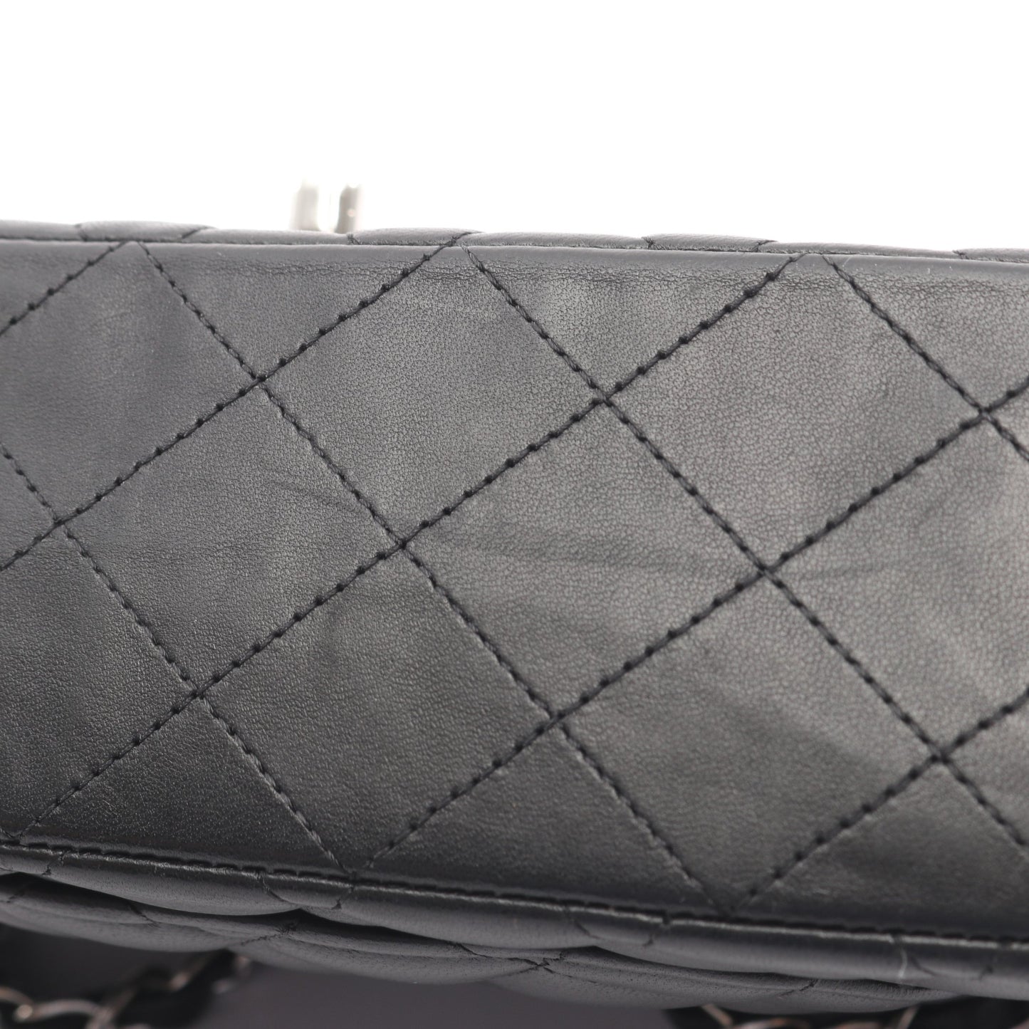 マトラッセ Wフラップ Wチェーンショルダーバッグ ラムスキン ブラック シルバー金具 シャネル バッグ CHANEL