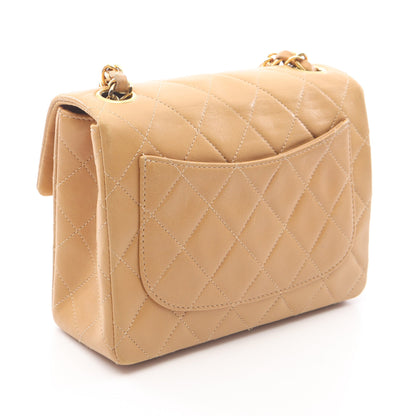 ミニマトラッセ チェーンショルダーバッグ ラムスキン ベージュ ゴールド金具 シャネル バッグ CHANEL