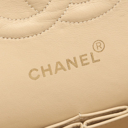 マトラッセ Wフラップ Wチェーンショルダーバッグ ラムスキン ベージュ ゴールド金具 シャネル バッグ CHANEL