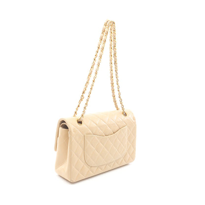 マトラッセ Wフラップ Wチェーンショルダーバッグ ラムスキン ベージュ ゴールド金具 シャネル バッグ CHANEL