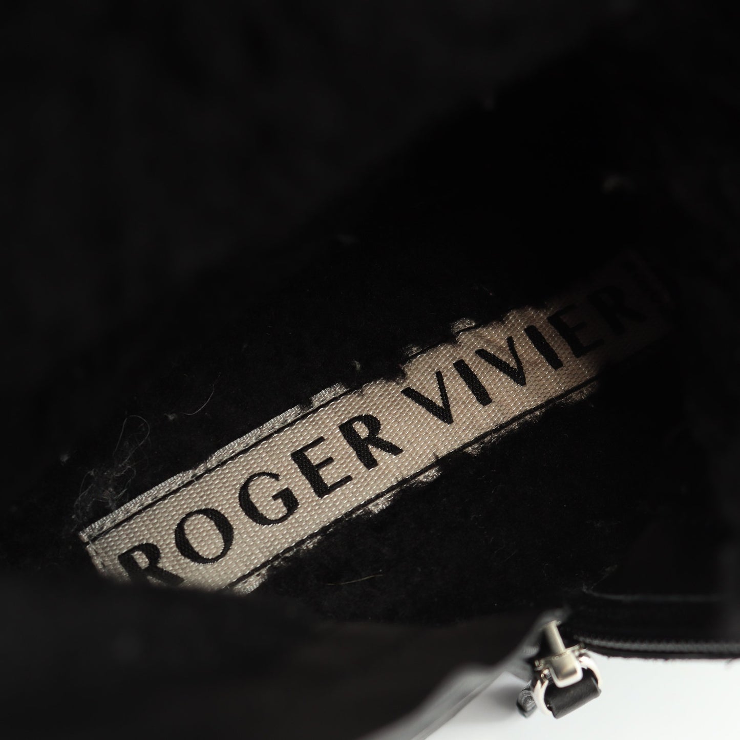 ウォーキー ヴィヴ レザー レースアップ ブーツ レザー ムートン ブラック ロジェヴィヴィエ シューズ Roger Vivier