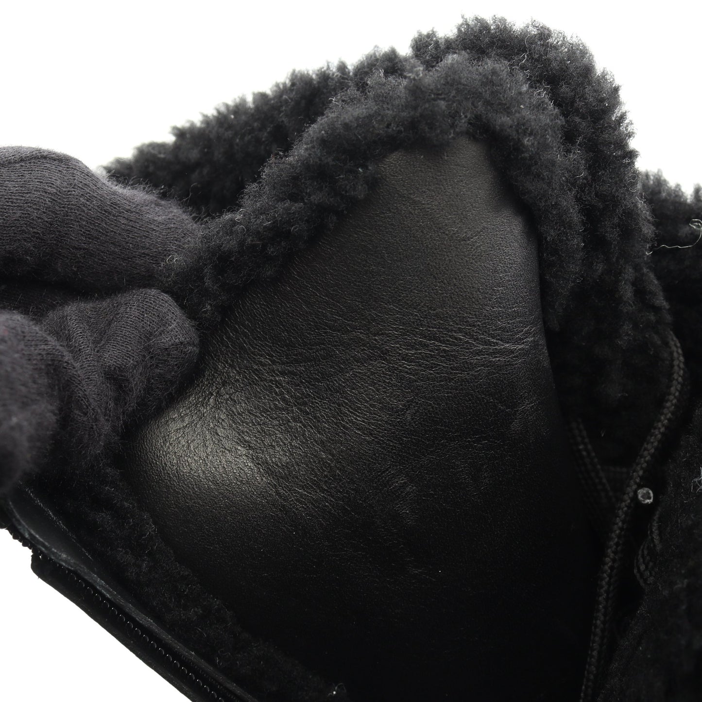 ウォーキー ヴィヴ レザー レースアップ ブーツ レザー ムートン ブラック ロジェヴィヴィエ シューズ Roger Vivier