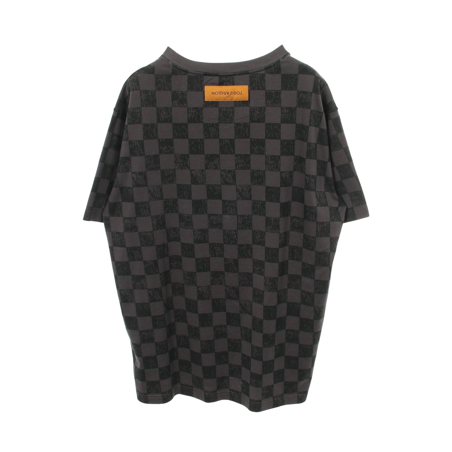 ダミエ 半袖Tシャツ クルーネック コットン ダークグレー ルイヴィトン トップス LOUIS VUITTON
