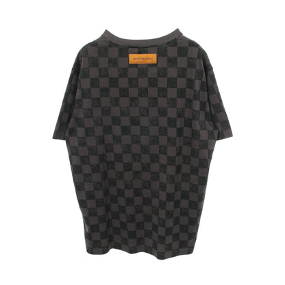 ダミエ 半袖Tシャツ クルーネック コットン ダークグレー ルイヴィトン トップス LOUIS VUITTON