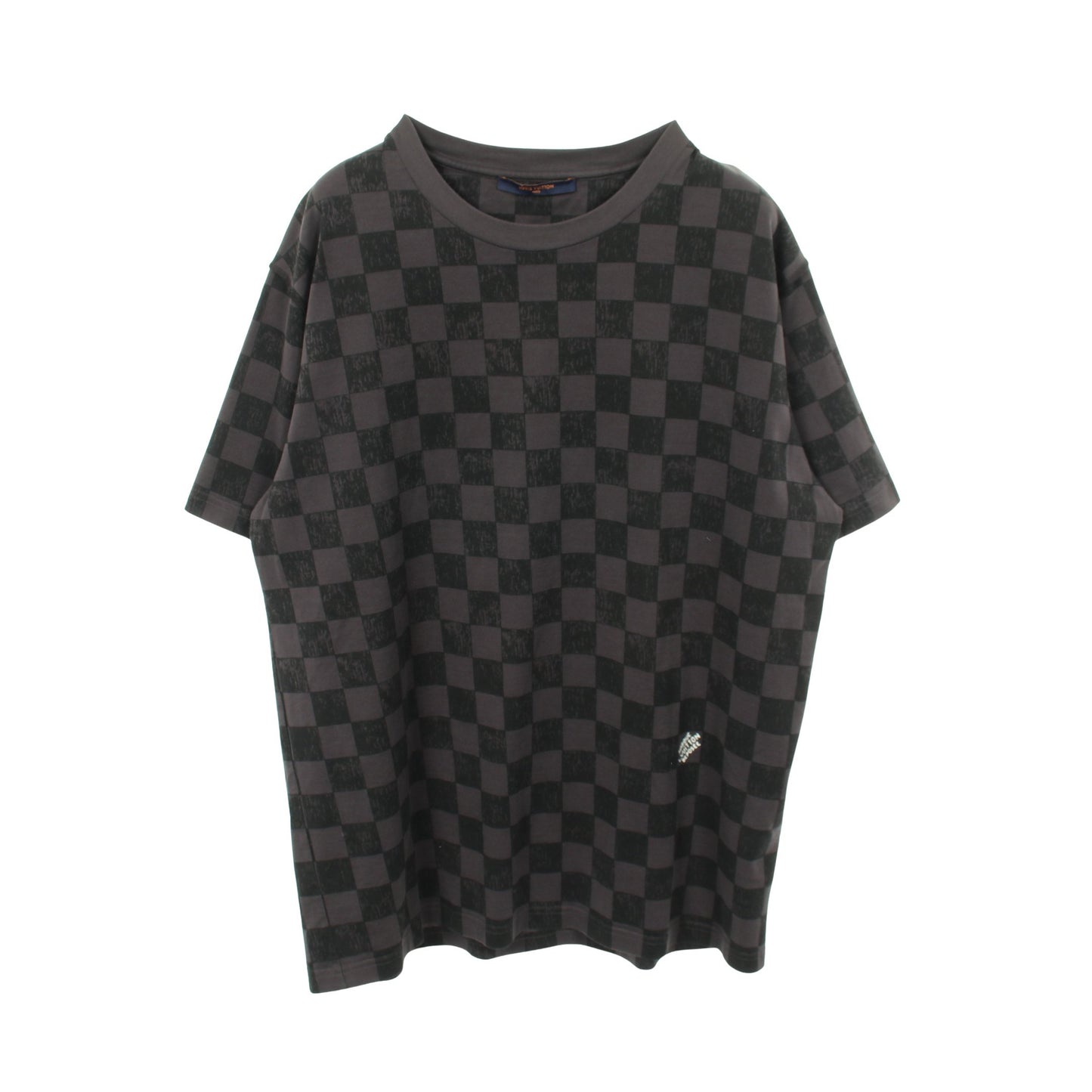 ダミエ 半袖Tシャツ クルーネック コットン ダークグレー ルイヴィトン トップス LOUIS VUITTON