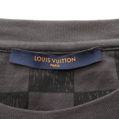 ダミエ 半袖Tシャツ クルーネック コットン ダークグレー ルイヴィトン トップス LOUIS VUITTON