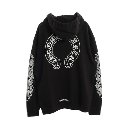 ホースシュー プルオーバーパーカー バックプリント コットン ブラック クロムハーツ トップス Chrome Hearts
